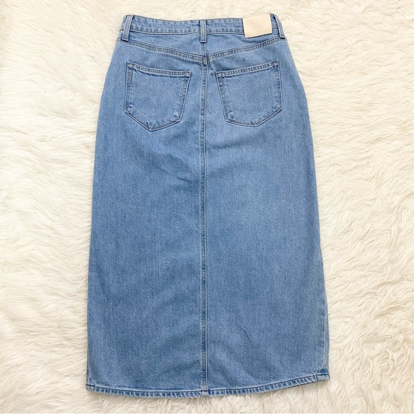 PAIGE Blue Denim Midi Skirt - Picture 2 of 7